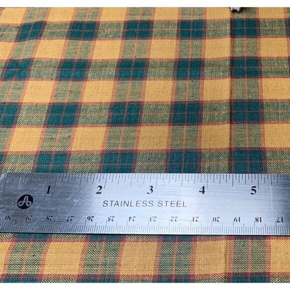 Yellow & Green Plaid Cotton Fabric 19 Inches X 40 Inches Rustic Crafting Materia - Picture 3 of 3